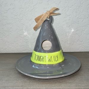 Rae Dunn TONIGHT WE FLY Witch Hat Birdfeeder